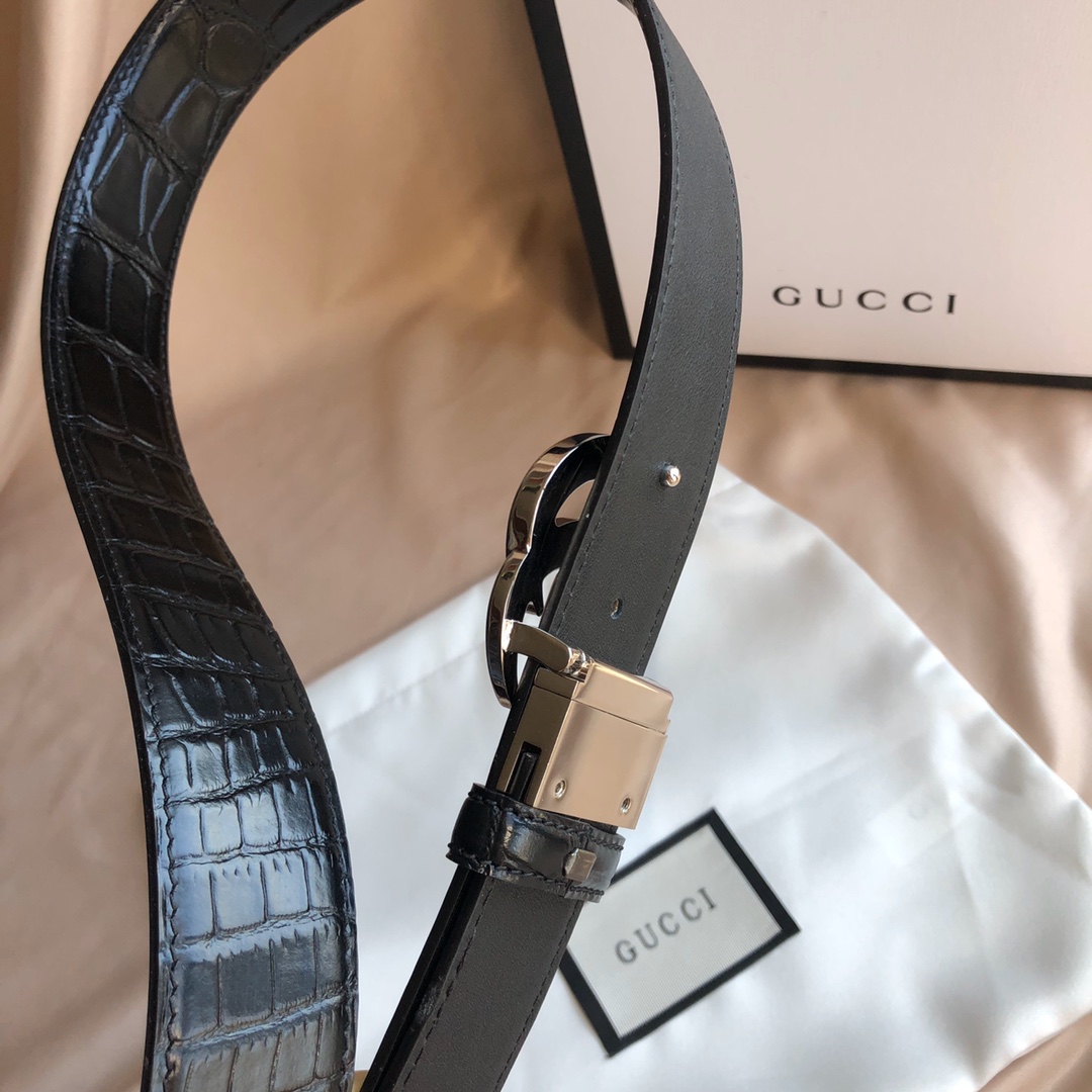 Gucci A貨銀扣鱷魚紋皮帶 男士精品皮革高端質感款|超A仿原單精品圖片 8 Gucci A貨銀扣鱷魚紋皮帶 男士精品皮革高端質感款|歐美奢侈品精品推薦