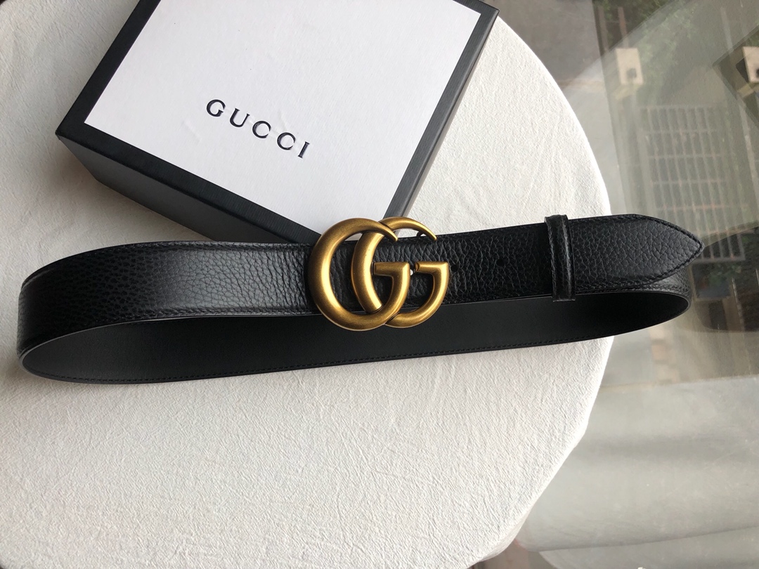 Gucci 一比一黃銅復古雙G皮帶 荔枝紋質感紳士配件｜歐美奢侈品精品推薦