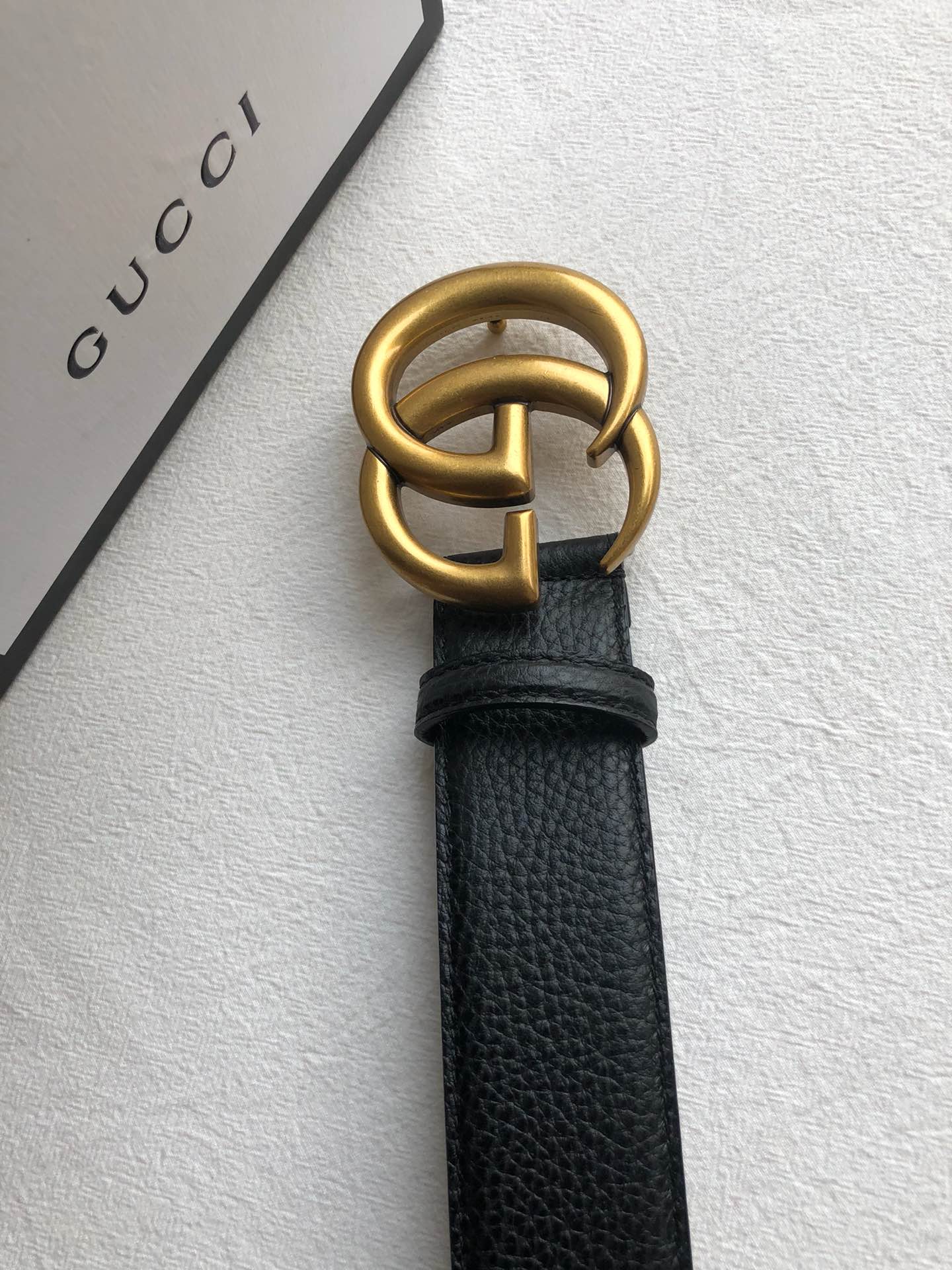 Gucci 一比一黃銅復古雙G皮帶 荔枝紋質感紳士配件｜歐美奢侈品精品推薦