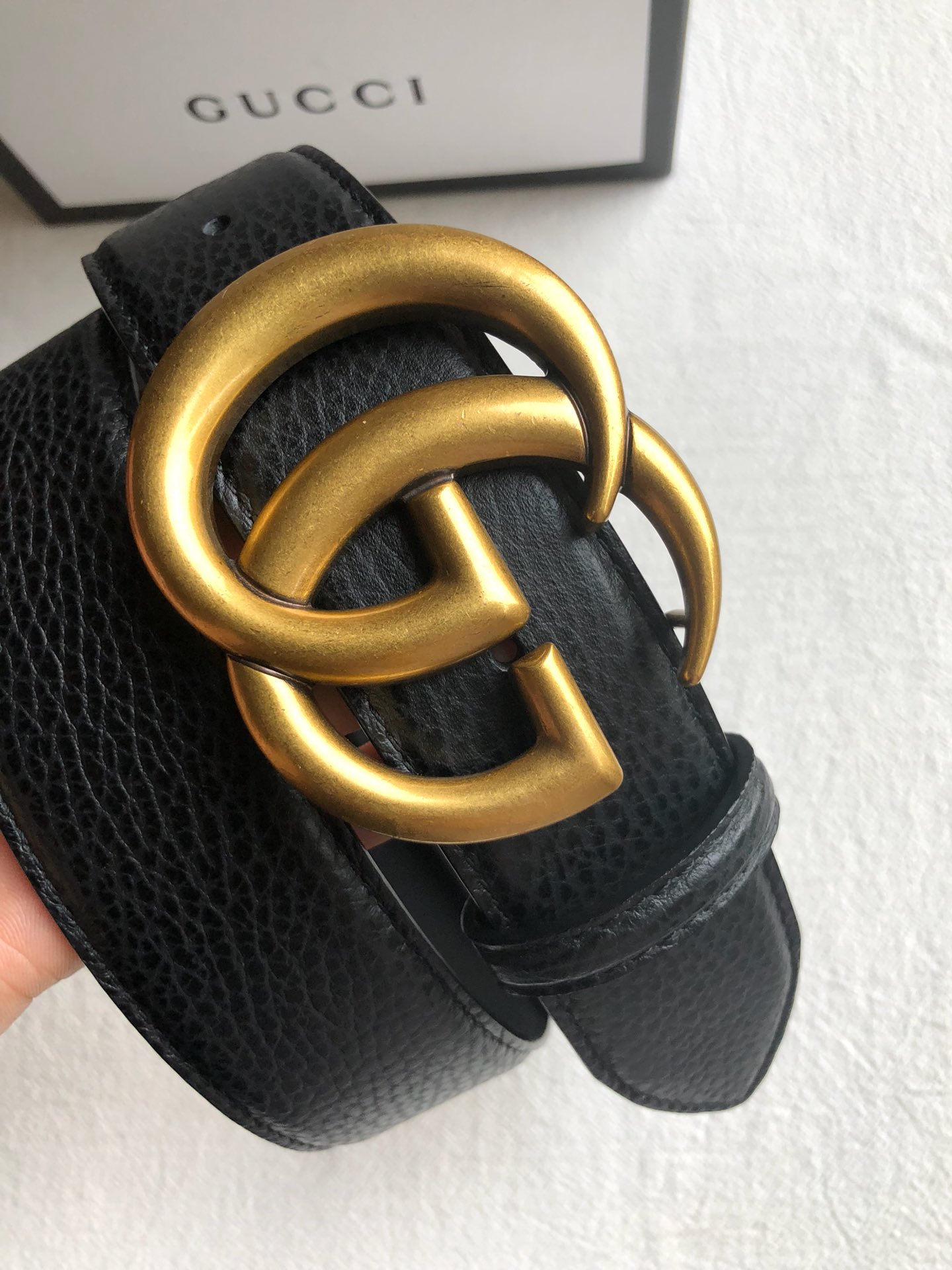 Gucci 一比一黃銅復古雙G皮帶 荔枝紋質感紳士配件｜歐美奢侈品精品推薦