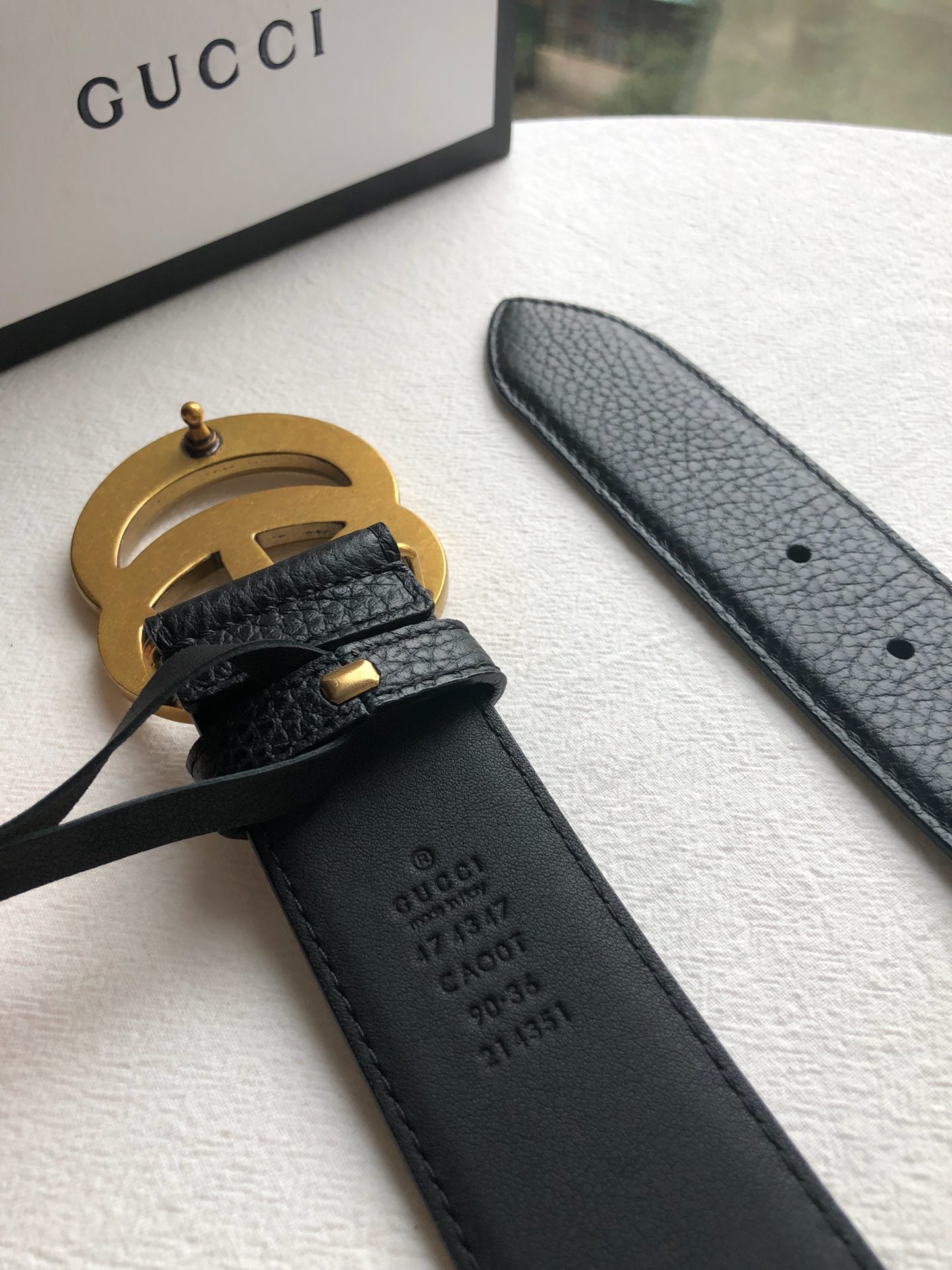 Gucci 一比一黃銅復古雙G皮帶 荔枝紋質感紳士配件｜歐美奢侈品精品推薦