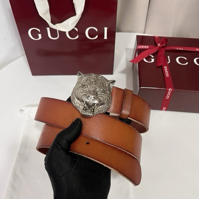 Gucci A貨老虎頭皮帶系列 三色真皮野性風格男款|超A仿原單精品圖片 11 Gucci A貨老虎頭皮帶系列 三色真皮野性風格男款|歐美奢侈品精品推薦