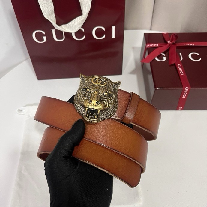 Gucci A貨老虎頭皮帶系列 三色真皮野性風格男款|超A仿原單精品圖片 10 Gucci A貨老虎頭皮帶系列 三色真皮野性風格男款|歐美奢侈品精品推薦