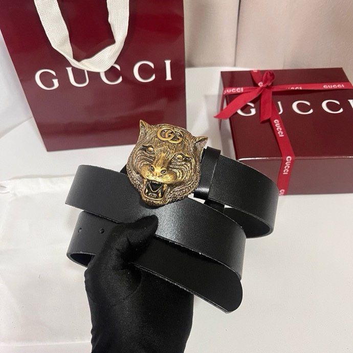 Gucci A貨老虎頭皮帶系列 三色真皮野性風格男款|超A仿原單精品圖片 7 Gucci A貨老虎頭皮帶系列 三色真皮野性風格男款|歐美奢侈品精品推薦