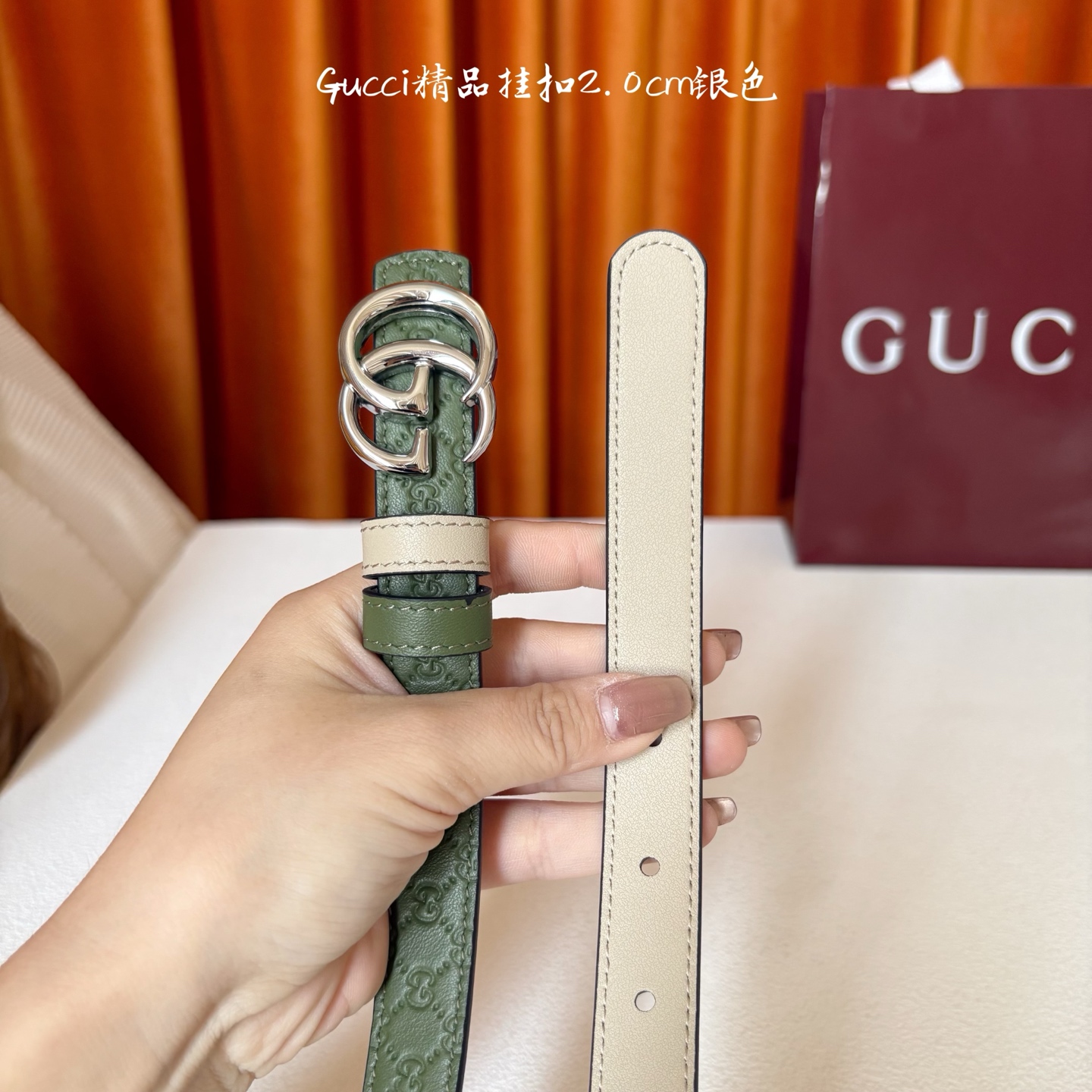 Gucci 精品仿製雙G窄版皮帶 女款繽紛多色造型設計|超A仿原單精品圖片 9 Gucci 精品仿製雙G窄版皮帶 女款繽紛多色造型設計|歐美奢侈品精品推薦
