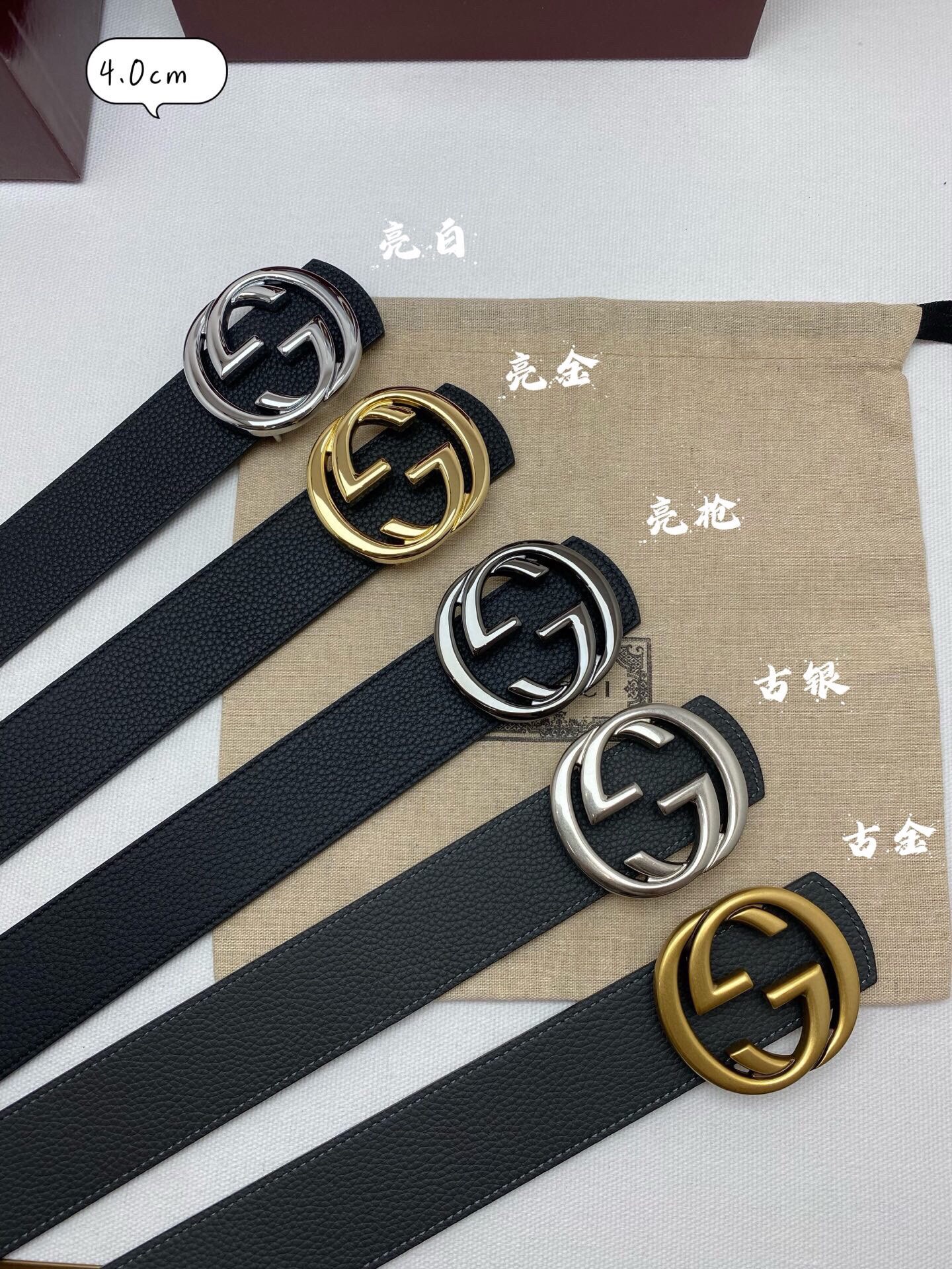 Gucci A貨雕刻圓G皮帶 男士粗版皮革五金質感升級