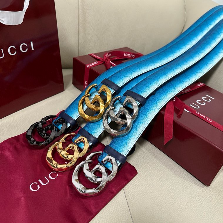 Gucci A貨漸層藍GG皮帶 雙G蛇扣個性造型款|超A仿原單精品圖片 8 Gucci A貨漸層藍GG皮帶 雙G蛇扣個性造型款|歐美奢侈品精品推薦