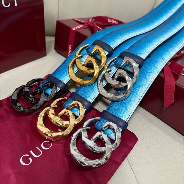 Gucci A貨漸層藍GG皮帶 雙G蛇扣個性造型款|超A仿原單精品圖片 7 Gucci A貨漸層藍GG皮帶 雙G蛇扣個性造型款|歐美奢侈品精品推薦