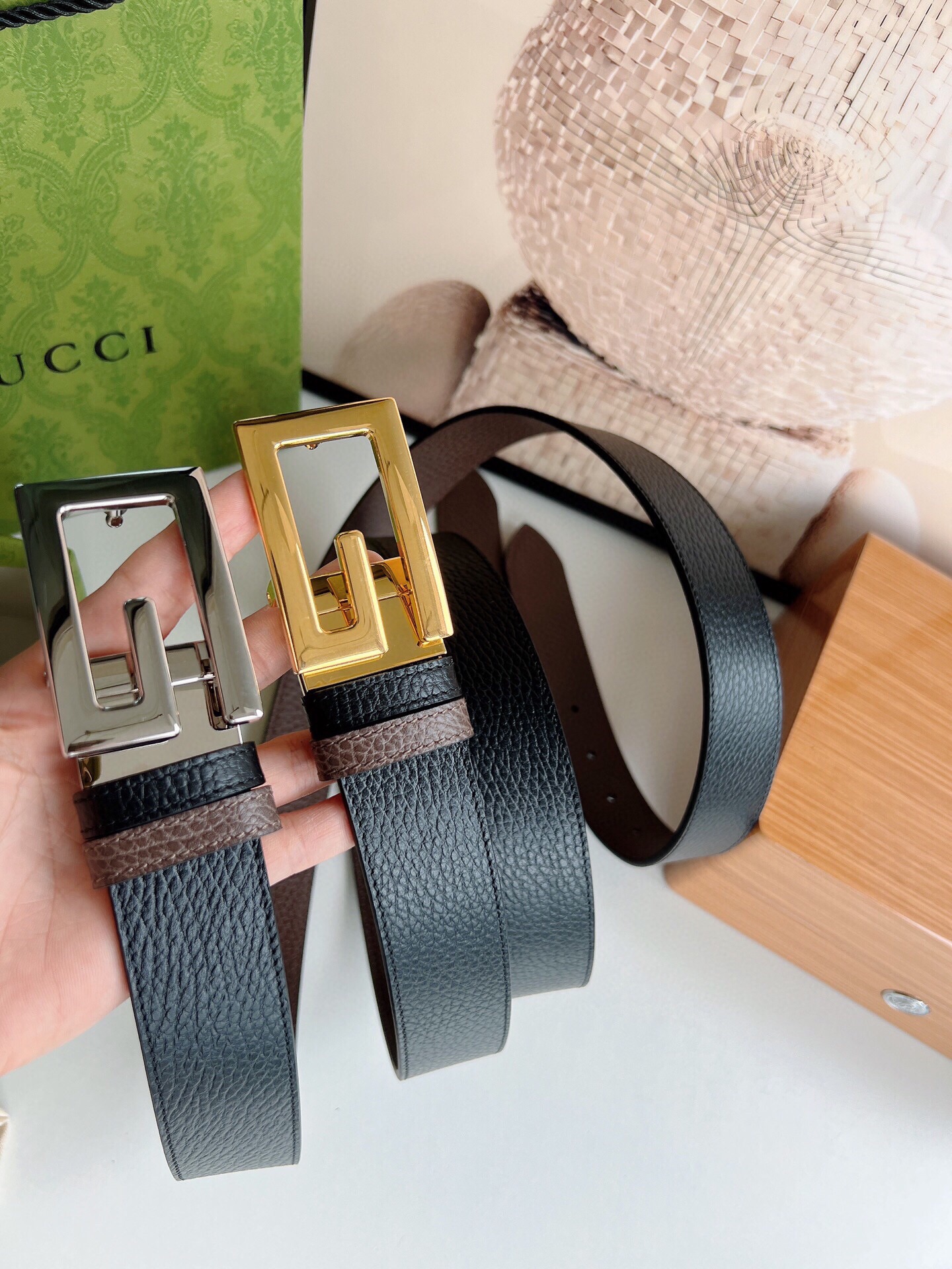 Gucci高仿皮帶男士原色皮革款百搭牛仔褲專用