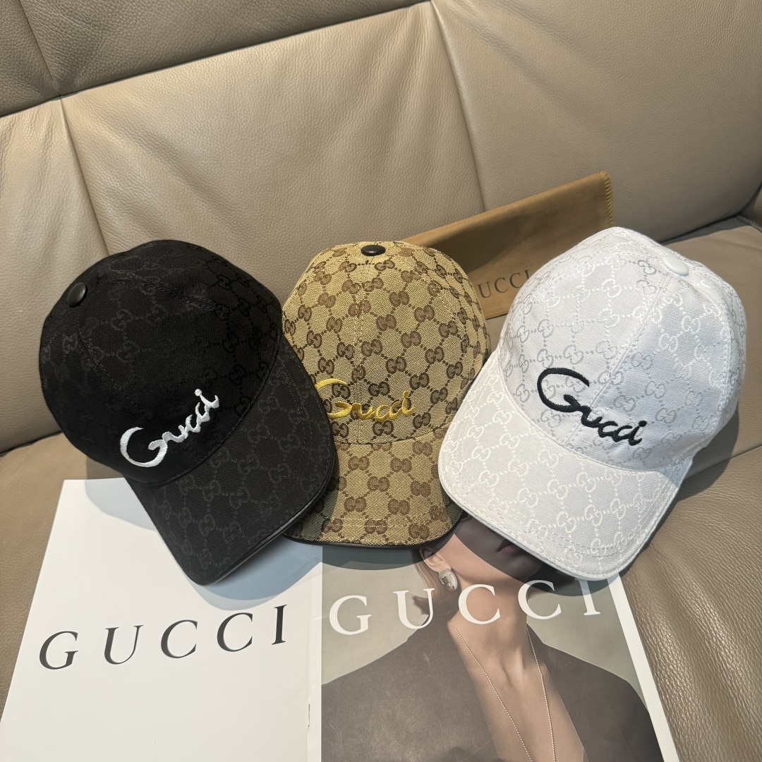 Gucci原單男女款立體刺繡棒球帽 GG緹花設計三色可選
