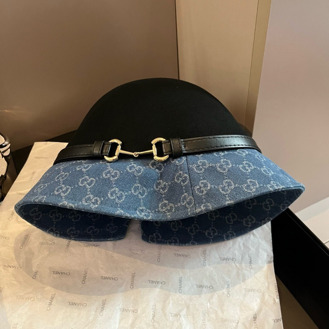 GucciA貨女款牛仔混搭金屬馬銜扣帽 經典GG圖騰秋冬質感帽款|超A仿原單精品圖片 11 GucciA貨女款牛仔混搭金屬馬銜扣帽 經典GG圖騰秋冬質感帽款|歐美奢侈品精品推薦