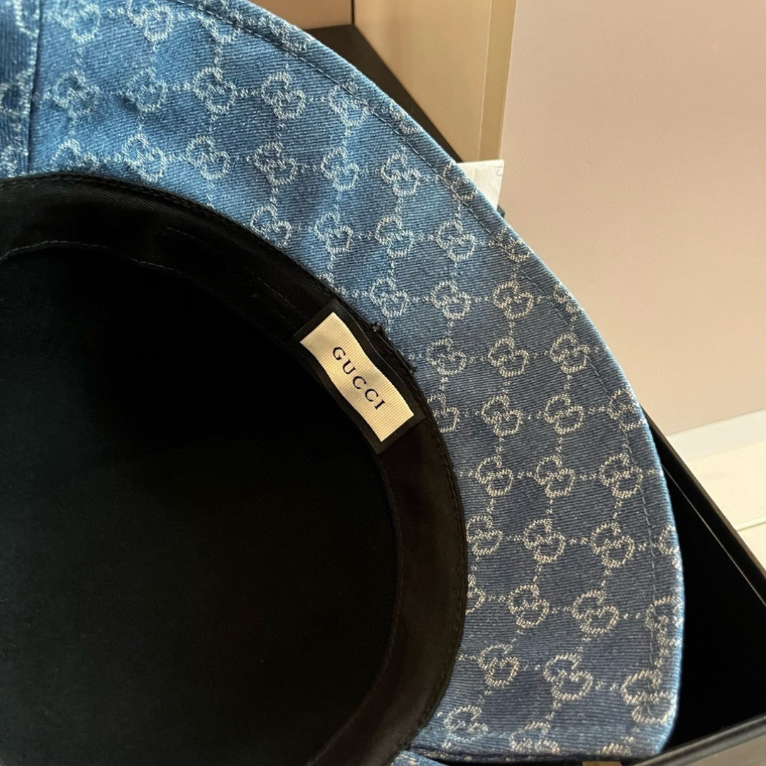 GucciA貨女款牛仔混搭金屬馬銜扣帽 經典GG圖騰秋冬質感帽款|超A仿原單精品圖片 7 GucciA貨女款牛仔混搭金屬馬銜扣帽 經典GG圖騰秋冬質感帽款|歐美奢侈品精品推薦