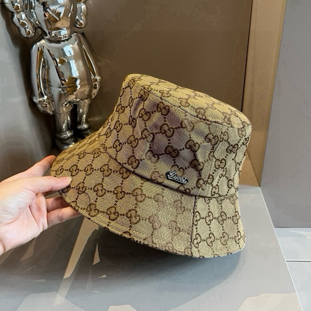 GucciA貨GG圖騰寬簷漁夫帽 男女款復古風格造型帽 經典棕系|超A仿原單精品圖片 6 GucciA貨GG圖騰寬簷漁夫帽 男女款復古風格造型帽 經典棕系|歐美奢侈品精品推薦