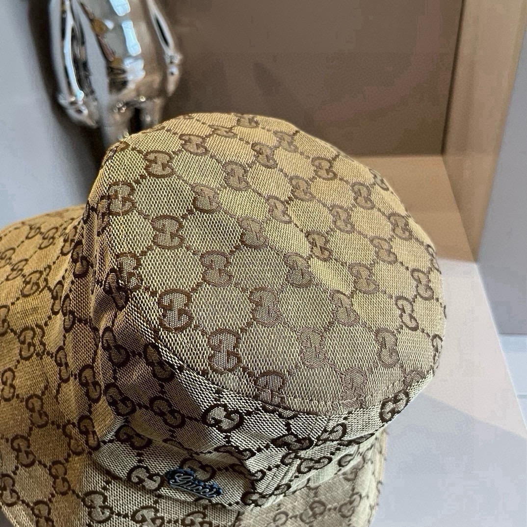 GucciA貨GG圖騰寬簷漁夫帽 男女款復古風格造型帽 經典棕系|超A仿原單精品圖片 12 GucciA貨GG圖騰寬簷漁夫帽 男女款復古風格造型帽 經典棕系|歐美奢侈品精品推薦