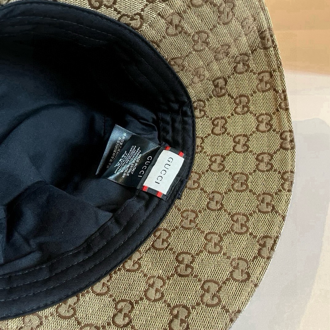 GucciA貨GG圖騰寬簷漁夫帽 男女款復古風格造型帽 經典棕系|超A仿原單精品圖片 10 GucciA貨GG圖騰寬簷漁夫帽 男女款復古風格造型帽 經典棕系|歐美奢侈品精品推薦