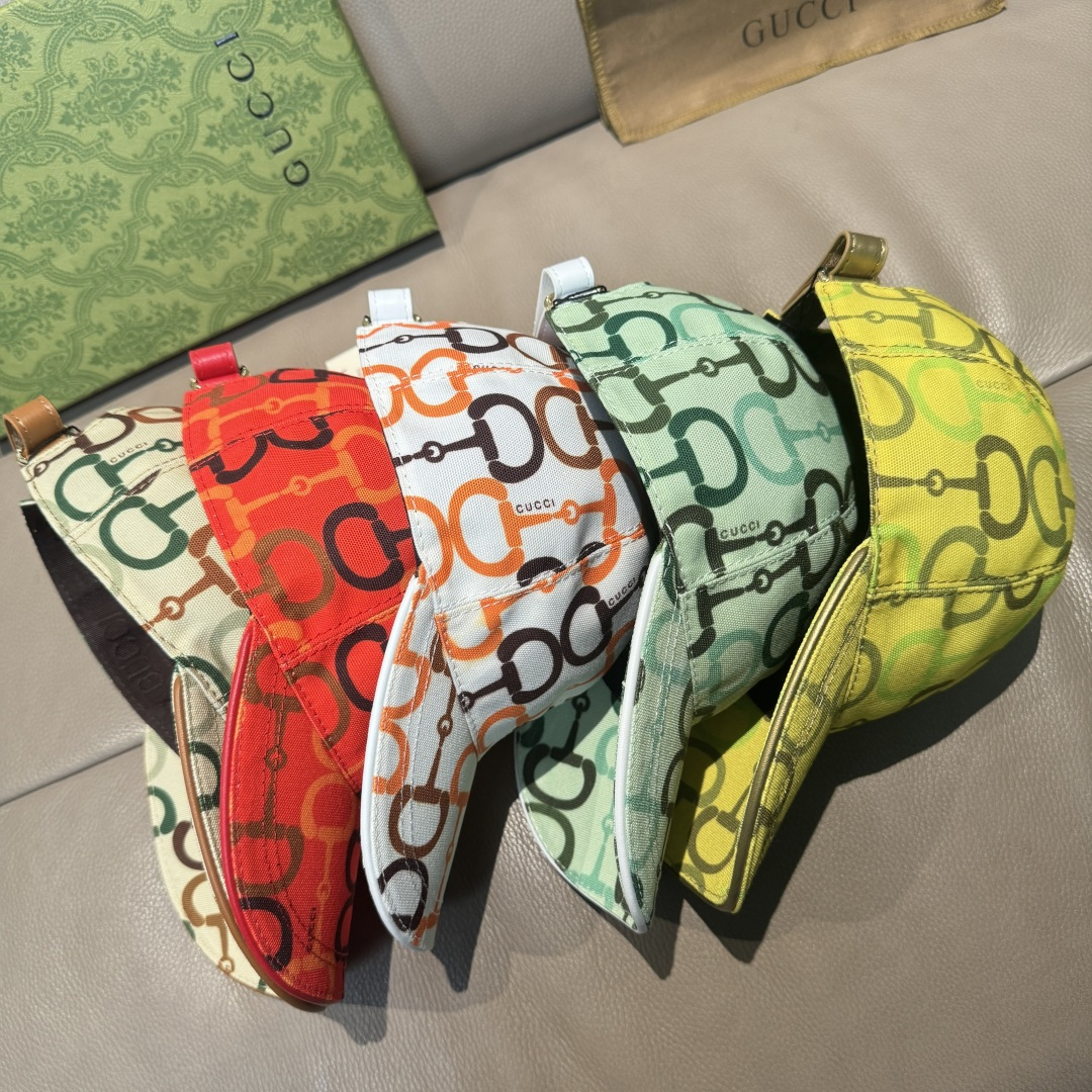 Gucci高仿馬銜扣圖樣棒球帽 男女款多色可選 活力街頭風帽款