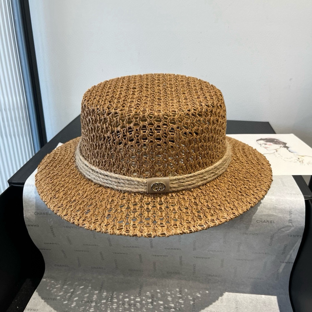 Gucci一比一雙色藤編草帽 男女款夏日百搭 小GG金屬裝飾設計|超A仿原單精品圖片 14 Gucci一比一雙色藤編草帽 男女款夏日百搭 小GG金屬裝飾設計|歐美奢侈品精品推薦