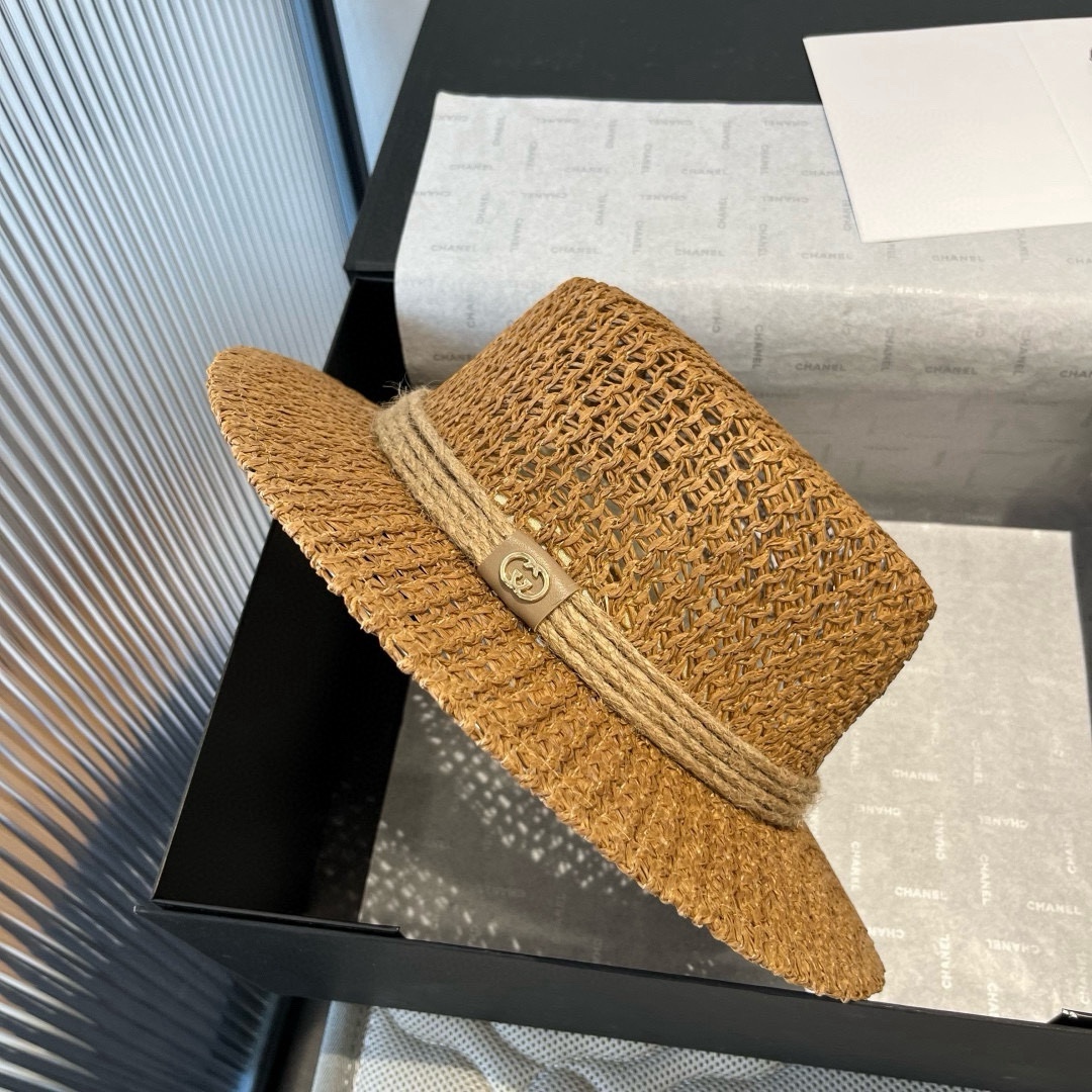 Gucci一比一雙色藤編草帽 男女款夏日百搭 小GG金屬裝飾設計|超A仿原單精品圖片 10 Gucci一比一雙色藤編草帽 男女款夏日百搭 小GG金屬裝飾設計|歐美奢侈品精品推薦