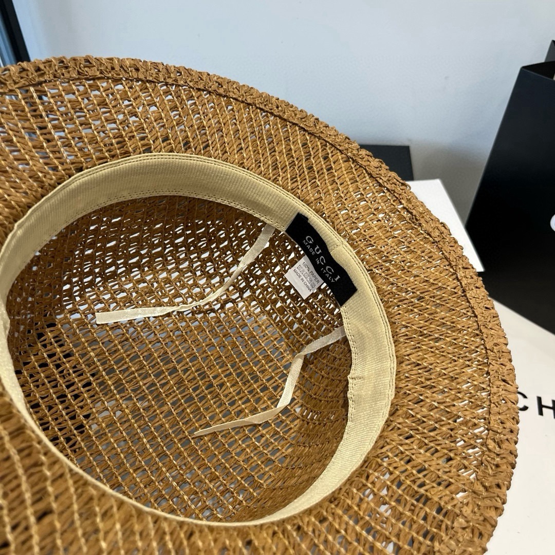 Gucci一比一雙色藤編草帽 男女款夏日百搭 小GG金屬裝飾設計|超A仿原單精品圖片 8 Gucci一比一雙色藤編草帽 男女款夏日百搭 小GG金屬裝飾設計|歐美奢侈品精品推薦