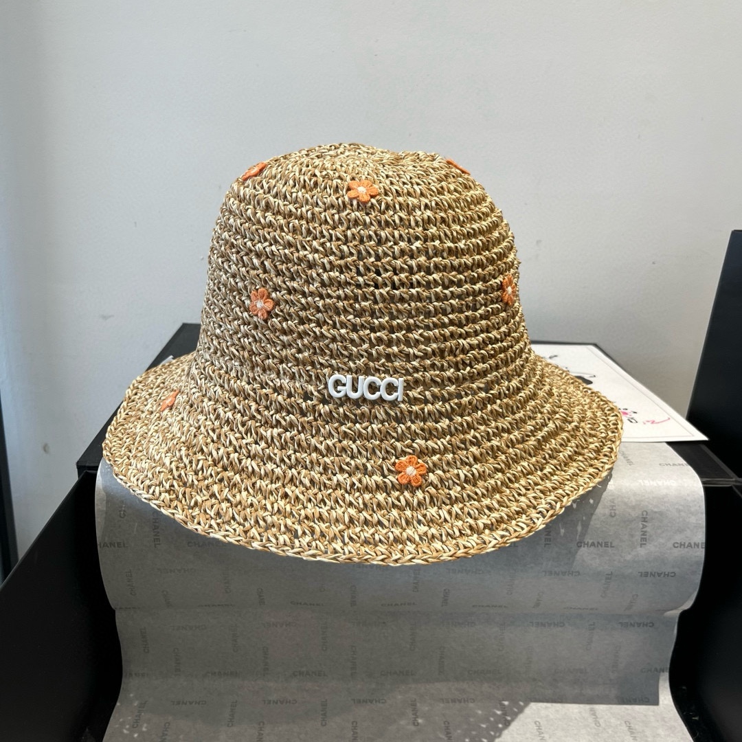 Gucci精品仿製藤編花朵帽 女款可愛漁夫帽造型 夏季休閒風格|超A仿原單精品圖片 13 Gucci精品仿製藤編花朵帽 女款可愛漁夫帽造型 夏季休閒風格|歐美奢侈品精品推薦