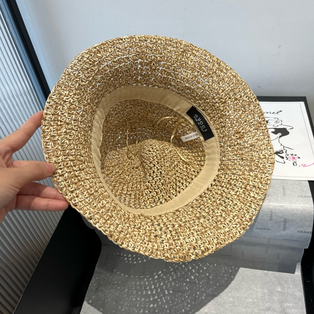 Gucci精品仿製藤編花朵帽 女款可愛漁夫帽造型 夏季休閒風格|超A仿原單精品圖片 8 Gucci精品仿製藤編花朵帽 女款可愛漁夫帽造型 夏季休閒風格|歐美奢侈品精品推薦
