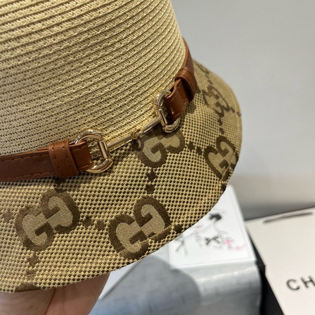 Gucci 高仿草編皮帶造型女帽 優雅設計時尚穿搭首選| 13 Gucci 高仿草編皮帶造型女帽 優雅設計時尚穿搭首選