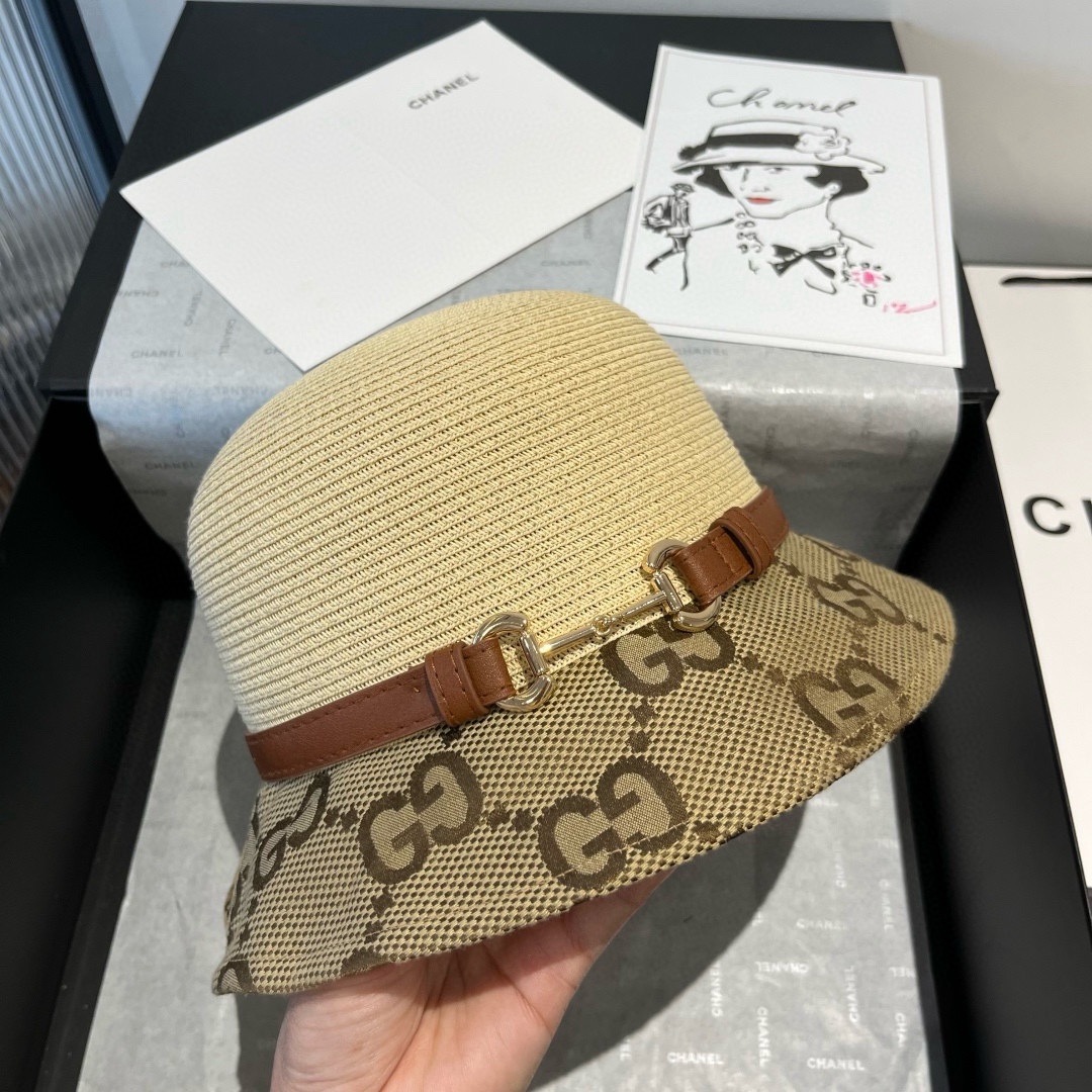 Gucci 高仿草編皮帶造型女帽 優雅設計時尚穿搭首選| 10 Gucci 高仿草編皮帶造型女帽 優雅設計時尚穿搭首選