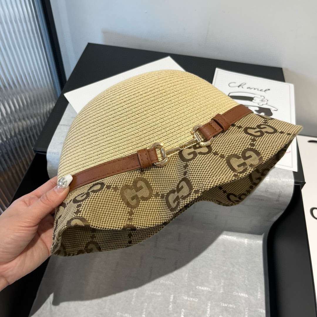 Gucci 高仿草編皮帶造型女帽 優雅設計時尚穿搭首選| 8 Gucci 高仿草編皮帶造型女帽 優雅設計時尚穿搭首選