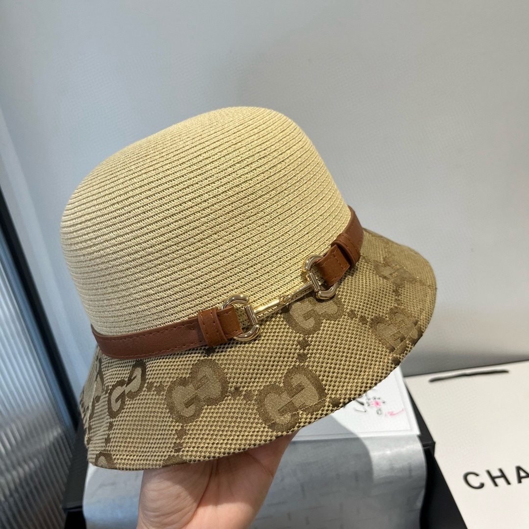 Gucci 高仿草編皮帶造型女帽 優雅設計時尚穿搭首選| 7 Gucci 高仿草編皮帶造型女帽 優雅設計時尚穿搭首選