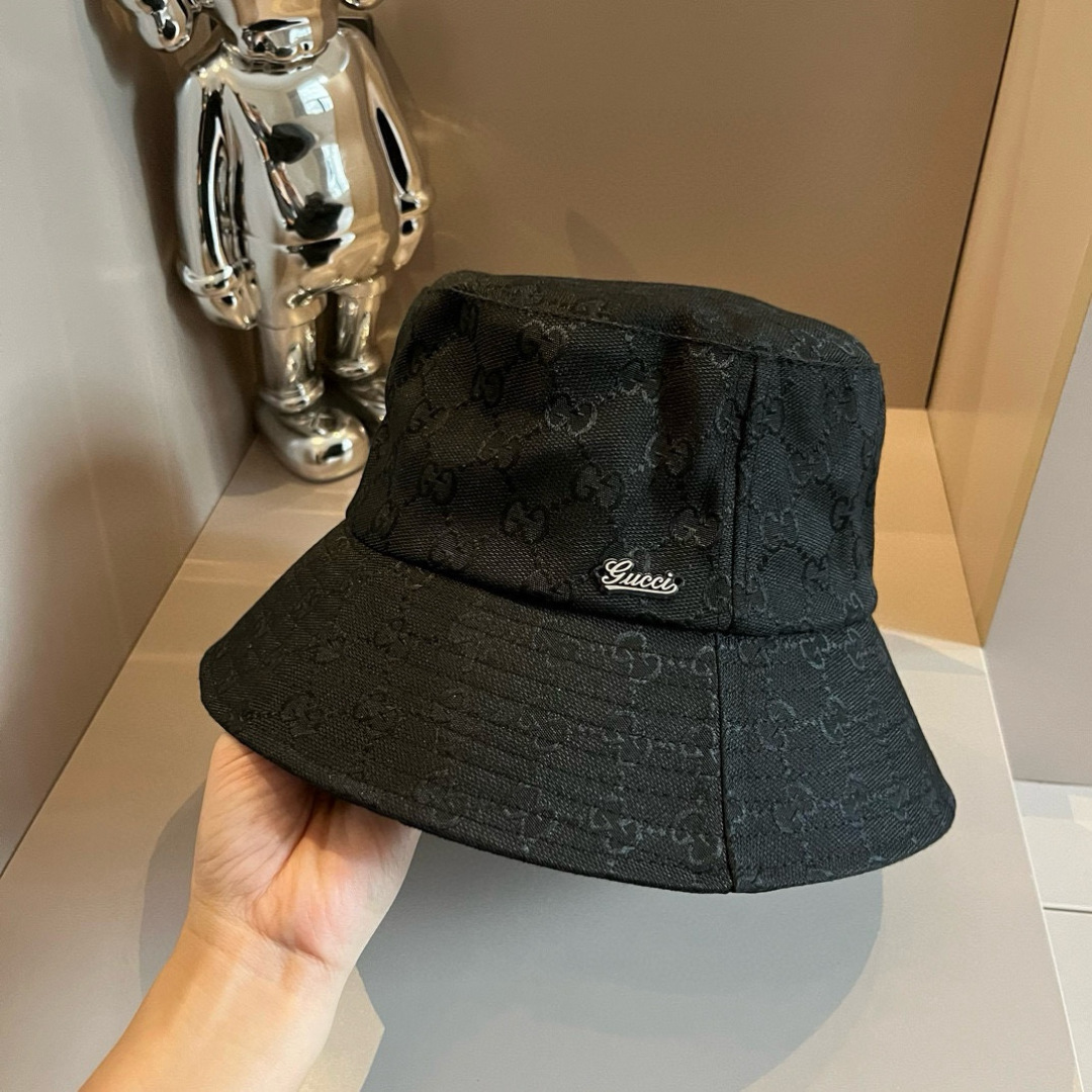 Gucci 一比一黑色GG壓紋漁夫帽 男士休閒潮流定番款|超A仿原單精品圖片 12 Gucci 一比一黑色GG壓紋漁夫帽 男士休閒潮流定番款|歐美奢侈品精品推薦