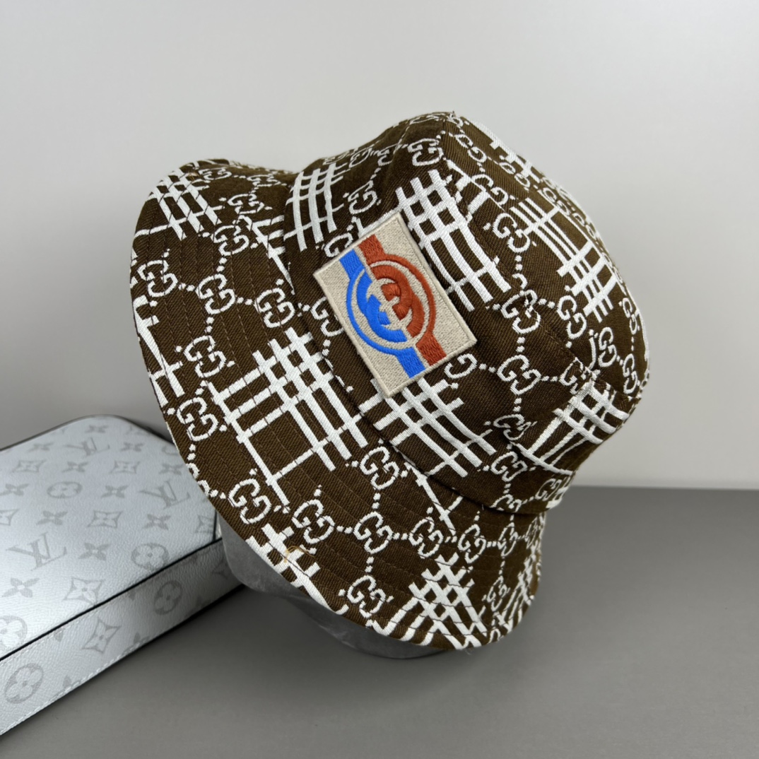 Gucci 原單雙色棋盤GG圖騰帽 百搭街頭休閒漁夫帽|超A仿原單精品圖片 6 Gucci 原單雙色棋盤GG圖騰帽 百搭街頭休閒漁夫帽|歐美奢侈品精品推薦