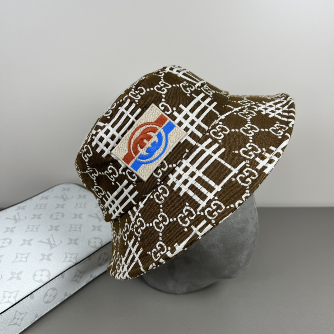 Gucci 原單雙色棋盤GG圖騰帽 百搭街頭休閒漁夫帽|超A仿原單精品圖片 13 Gucci 原單雙色棋盤GG圖騰帽 百搭街頭休閒漁夫帽|歐美奢侈品精品推薦