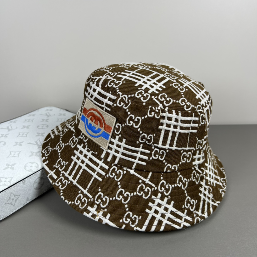 Gucci 原單雙色棋盤GG圖騰帽 百搭街頭休閒漁夫帽|超A仿原單精品圖片 12 Gucci 原單雙色棋盤GG圖騰帽 百搭街頭休閒漁夫帽|歐美奢侈品精品推薦