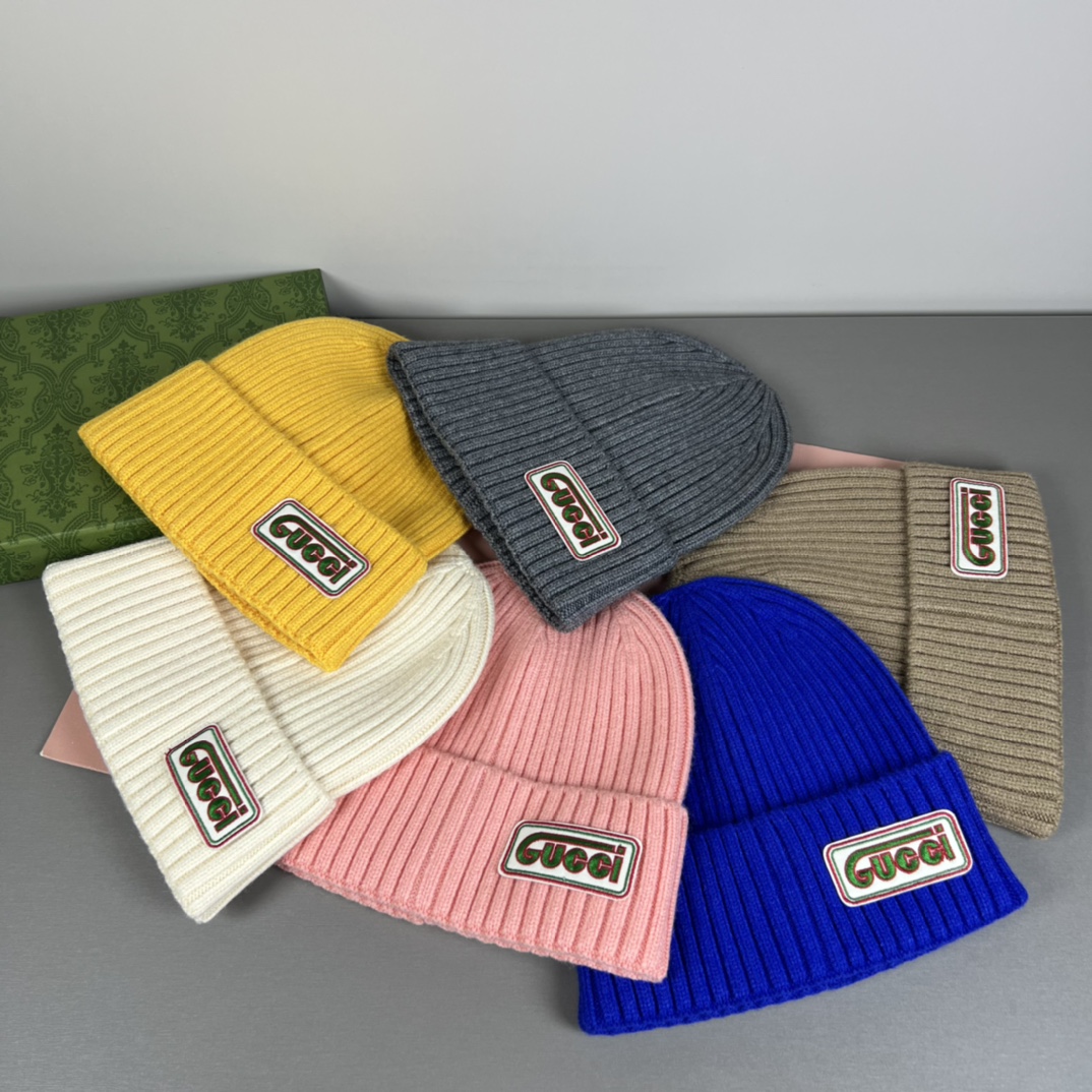 Gucci原單貼標針織帽 復古logo設計 六色毛帽推薦