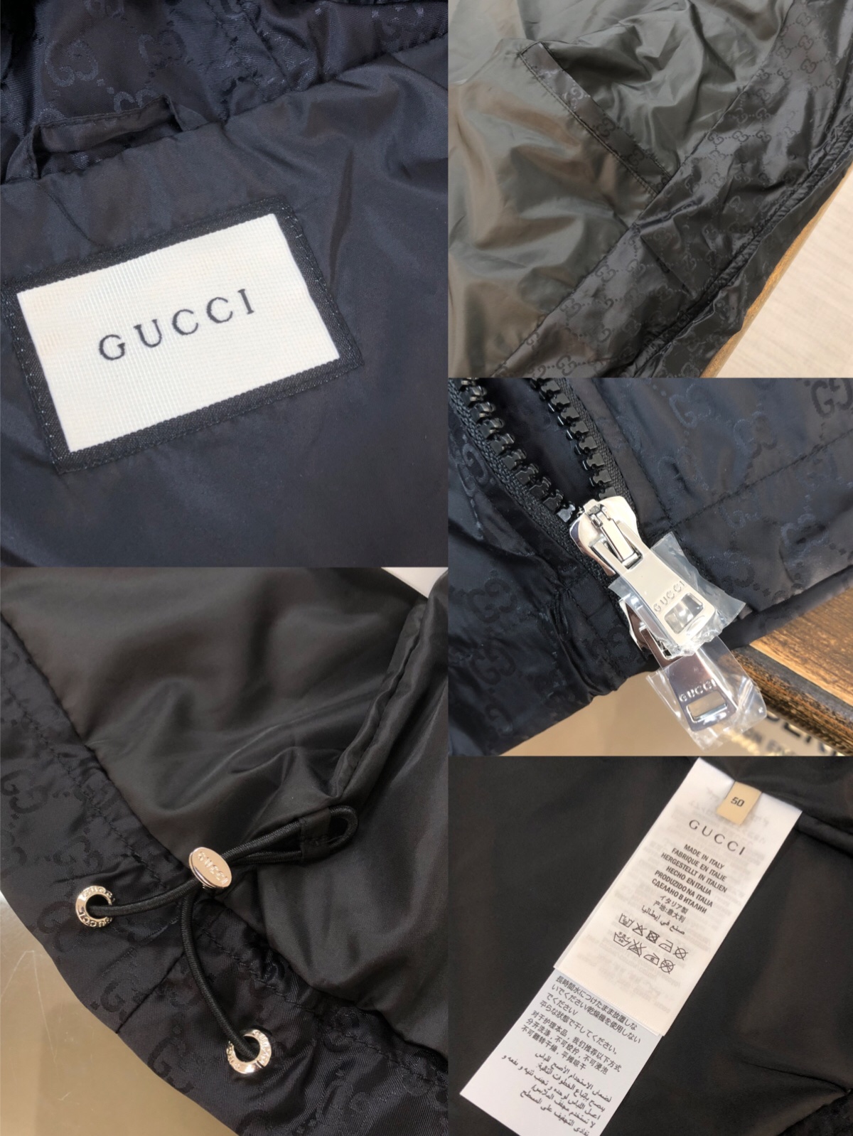 Gucci原單連帽防風外套男款 黑色條紋標誌百搭款| 7 Gucci原單連帽防風外套男款 黑色條紋標誌百搭款