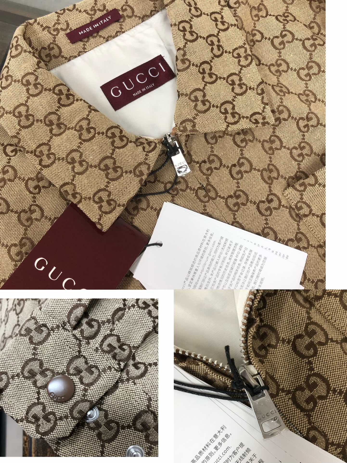 Gucci高仿男士拉鍊外套 經典全幅老花Logo設計|超A仿原單精品圖片 10 Gucci高仿男士拉鍊外套 經典全幅老花Logo設計|歐美奢侈品精品推薦