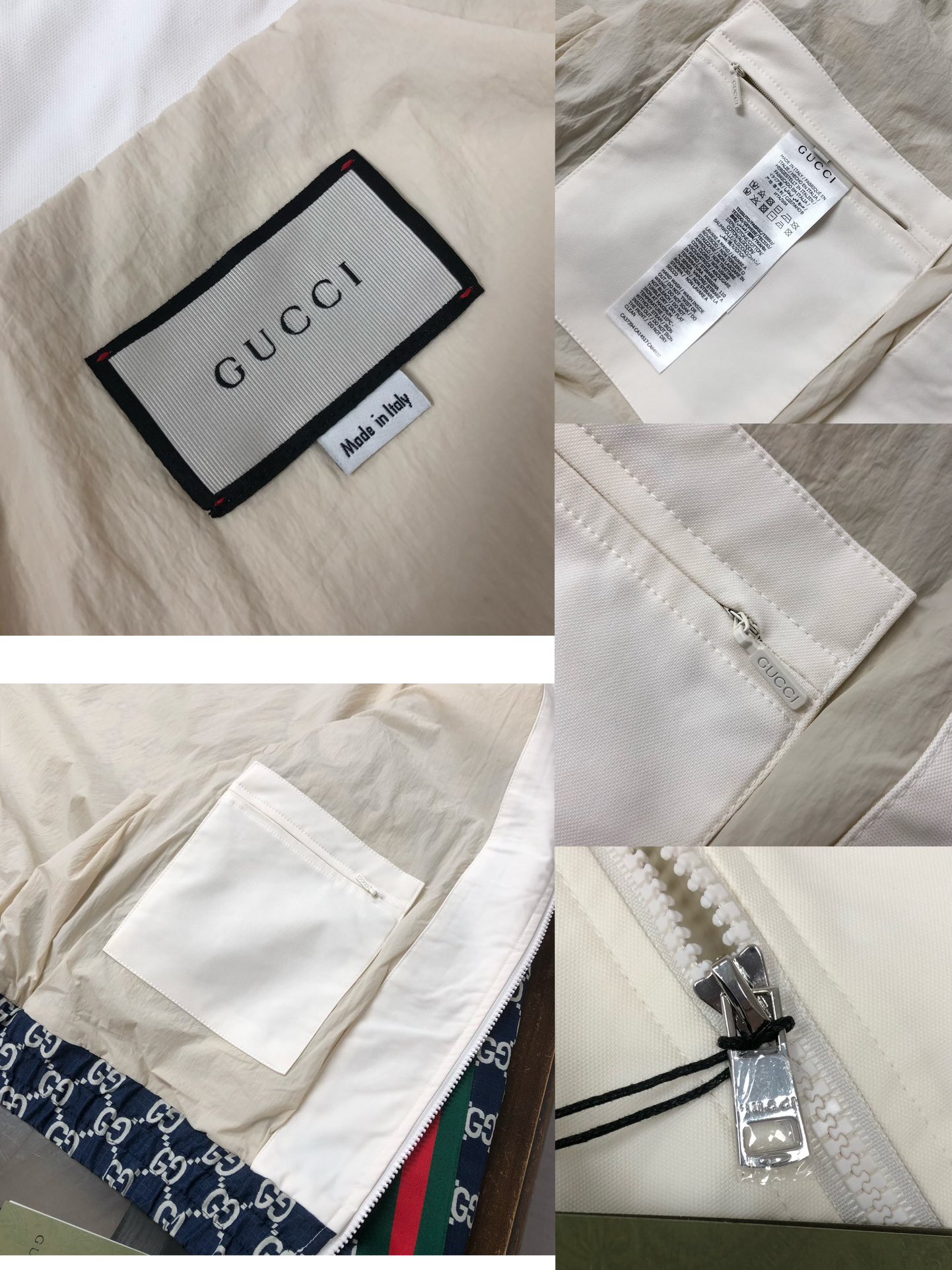 Gucci高仿男士運動風外套 海軍藍滿版GG拼白撞色設計|超A仿原單精品圖片 8 Gucci高仿男士運動風外套 海軍藍滿版GG拼白撞色設計|歐美奢侈品精品推薦