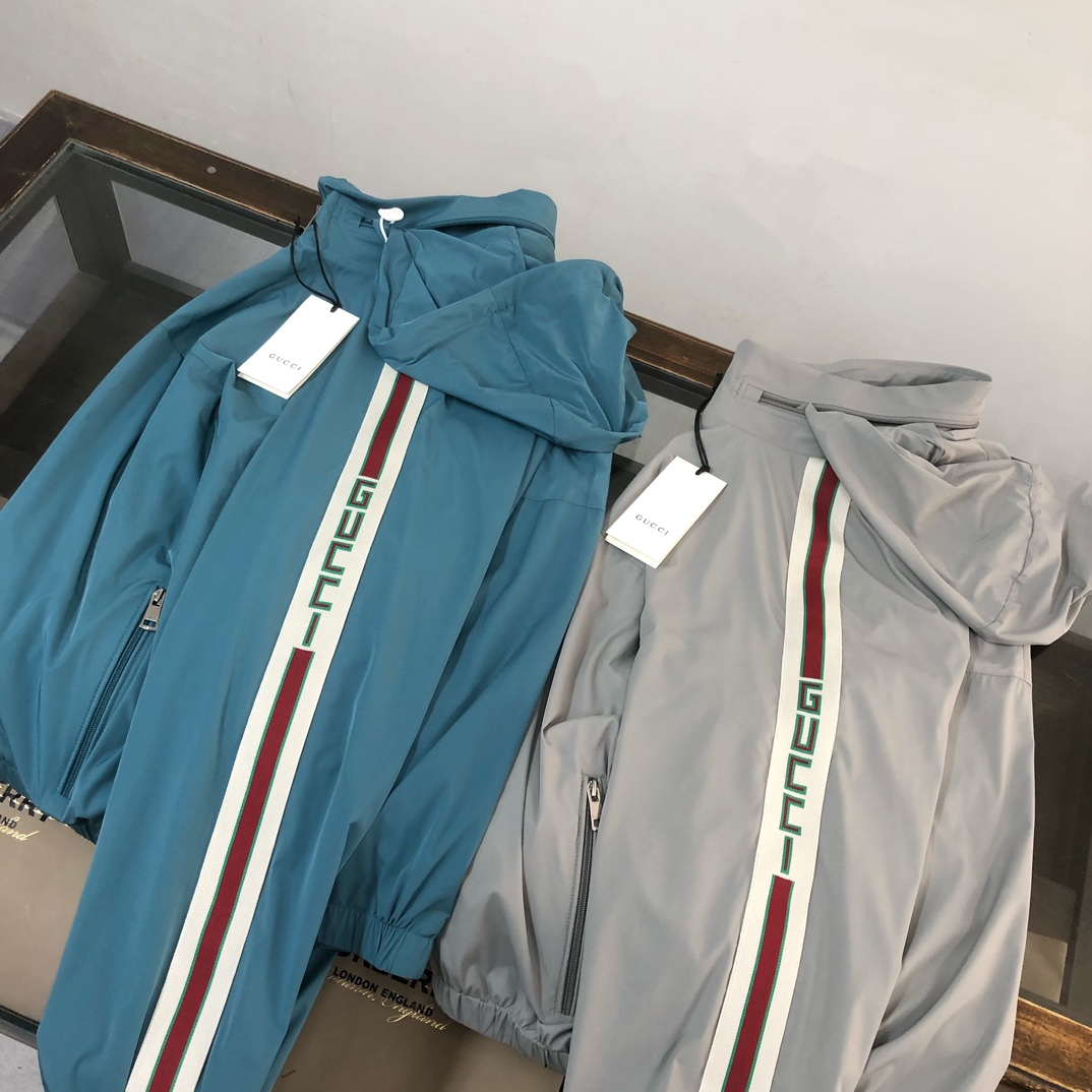 Gucci一比一藍綠條紋運動外套 立領復古風修身款|超A仿原單精品圖片 13 Gucci一比一藍綠條紋運動外套 立領復古風修身款|歐美奢侈品精品推薦