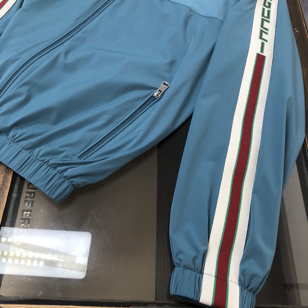 Gucci一比一藍綠條紋運動外套 立領復古風修身款|超A仿原單精品圖片 11 Gucci一比一藍綠條紋運動外套 立領復古風修身款|歐美奢侈品精品推薦