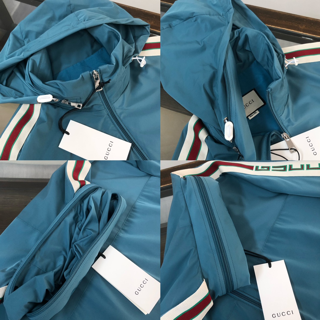 Gucci一比一藍綠條紋運動外套 立領復古風修身款|超A仿原單精品圖片 10 Gucci一比一藍綠條紋運動外套 立領復古風修身款|歐美奢侈品精品推薦