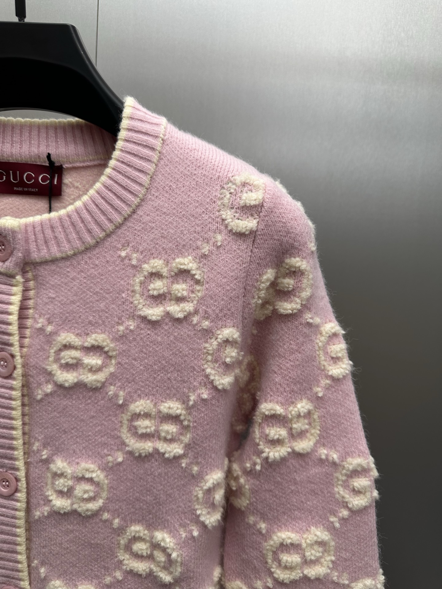 Gucci一比一女款針織開襟外套 粉色GG立體織紋設計 甜美可愛款| 12 Gucci一比一女款針織開襟外套 粉色GG立體織紋設計 甜美可愛款