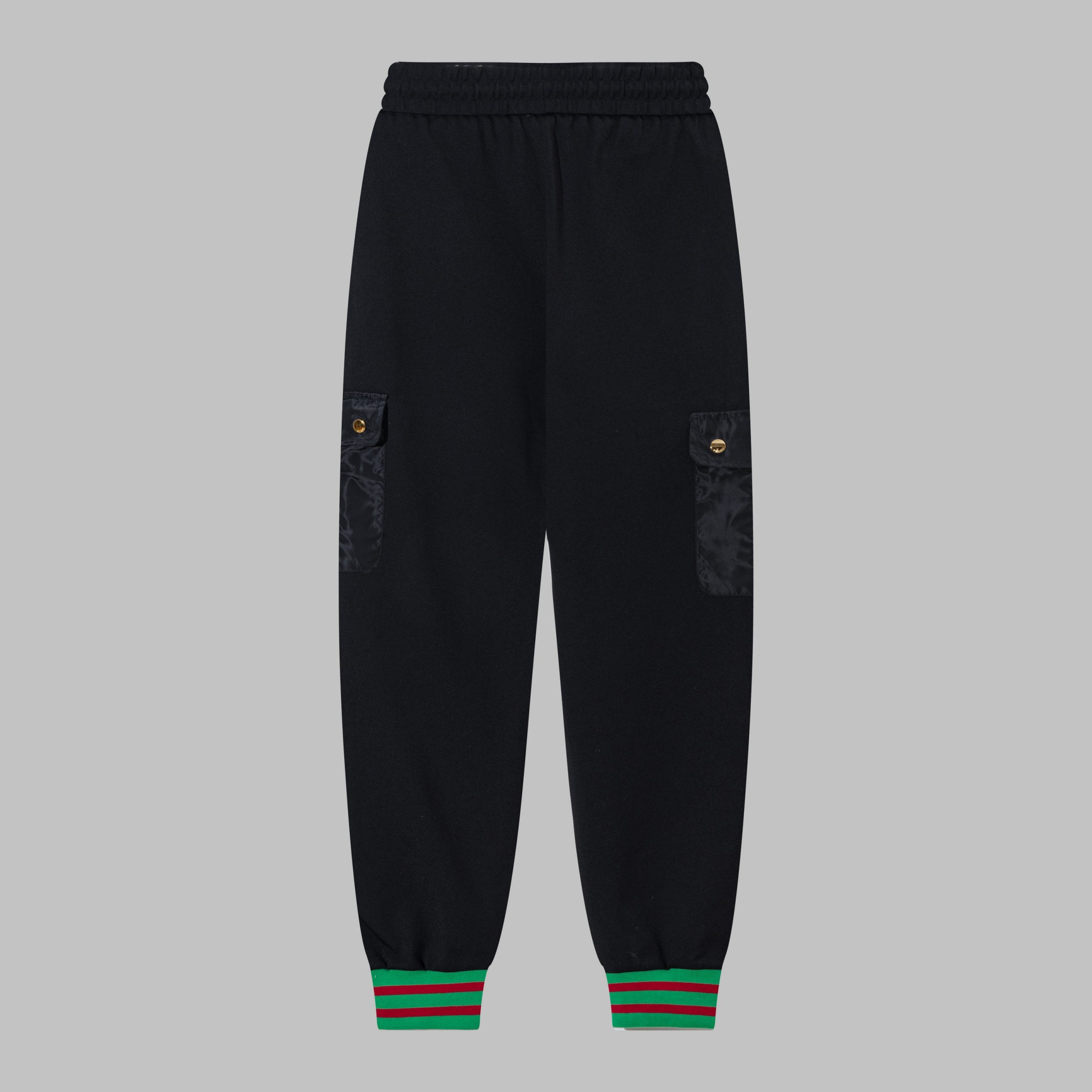 Gucci一比一黑色長褲男款雙側袋綠紅條拼色設計|超A仿原單精品圖片 14 Gucci一比一黑色長褲男款雙側袋綠紅條拼色設計|歐美奢侈品精品推薦