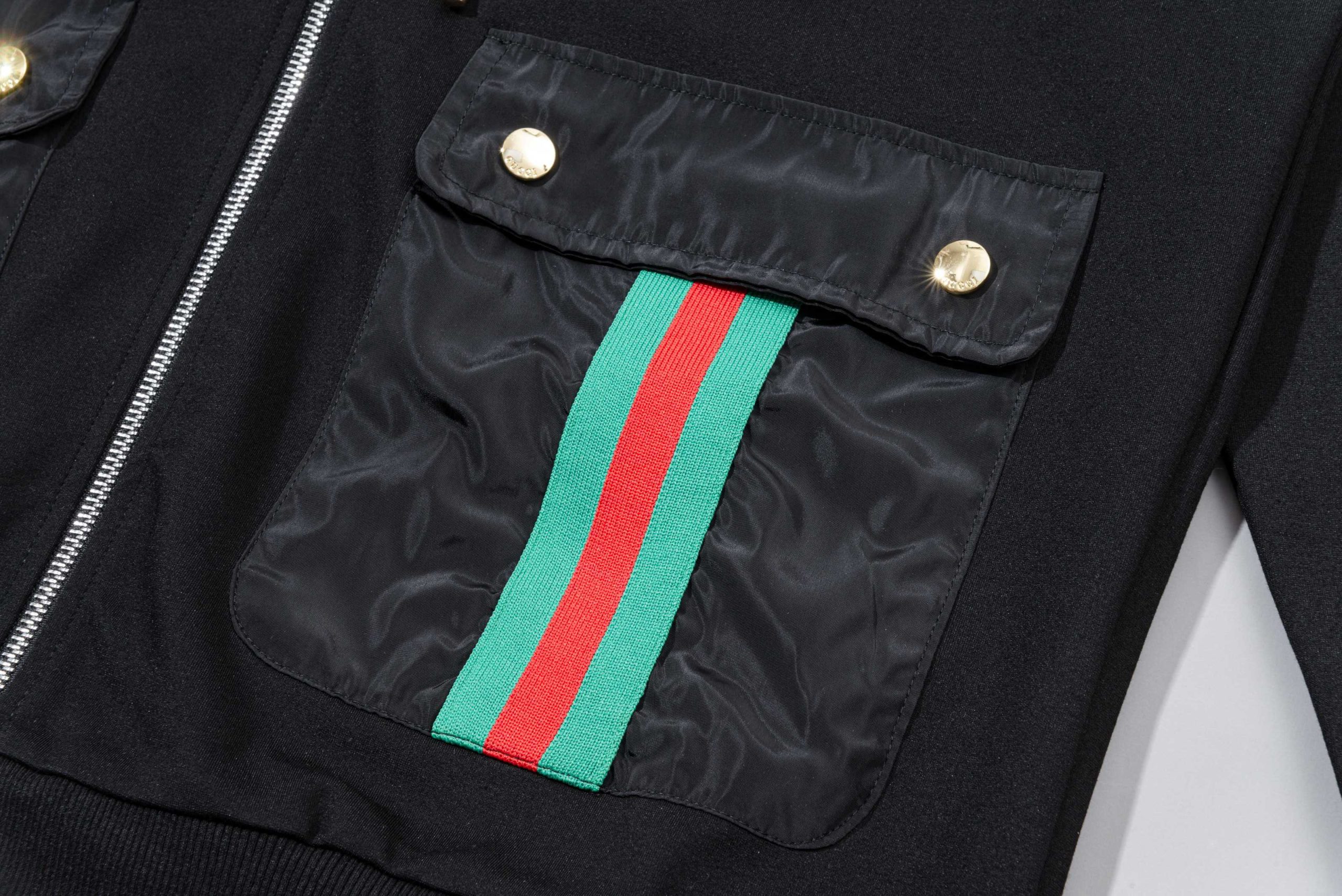 Gucci一比一黑色長褲男款雙側袋綠紅條拼色設計|超A仿原單精品圖片 8 Gucci一比一黑色長褲男款雙側袋綠紅條拼色設計|歐美奢侈品精品推薦