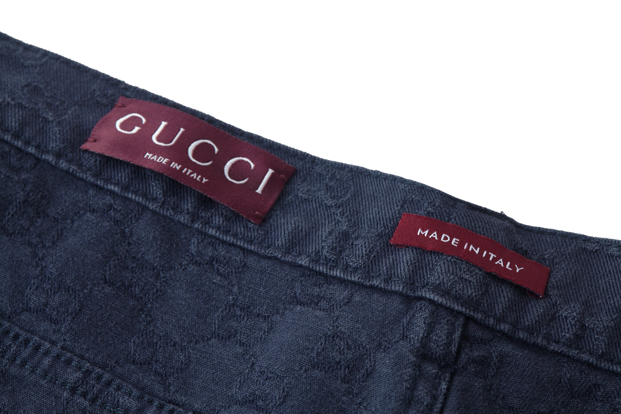 Gucci高仿牛仔寬褲男士GG壓紋漸層水洗設計潮流寬管款| 12 Gucci高仿牛仔寬褲男士GG壓紋漸層水洗設計潮流寬管款