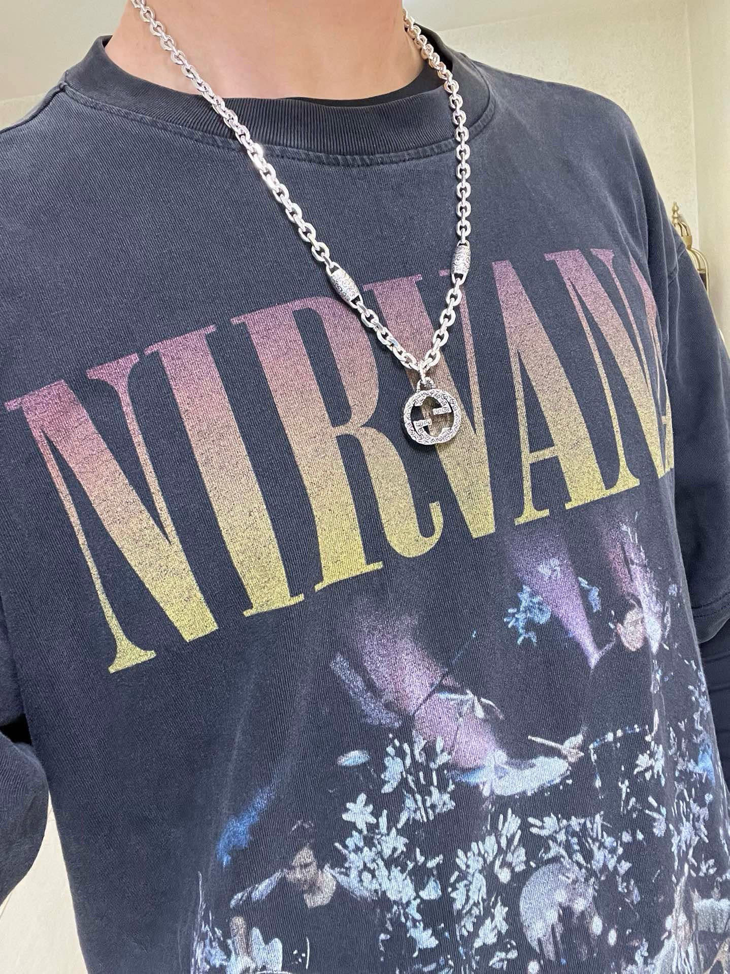 Gucci一比一GG雕花鏈環項鍊 男士復古造型飾品推薦款｜歐美奢侈品精品推薦