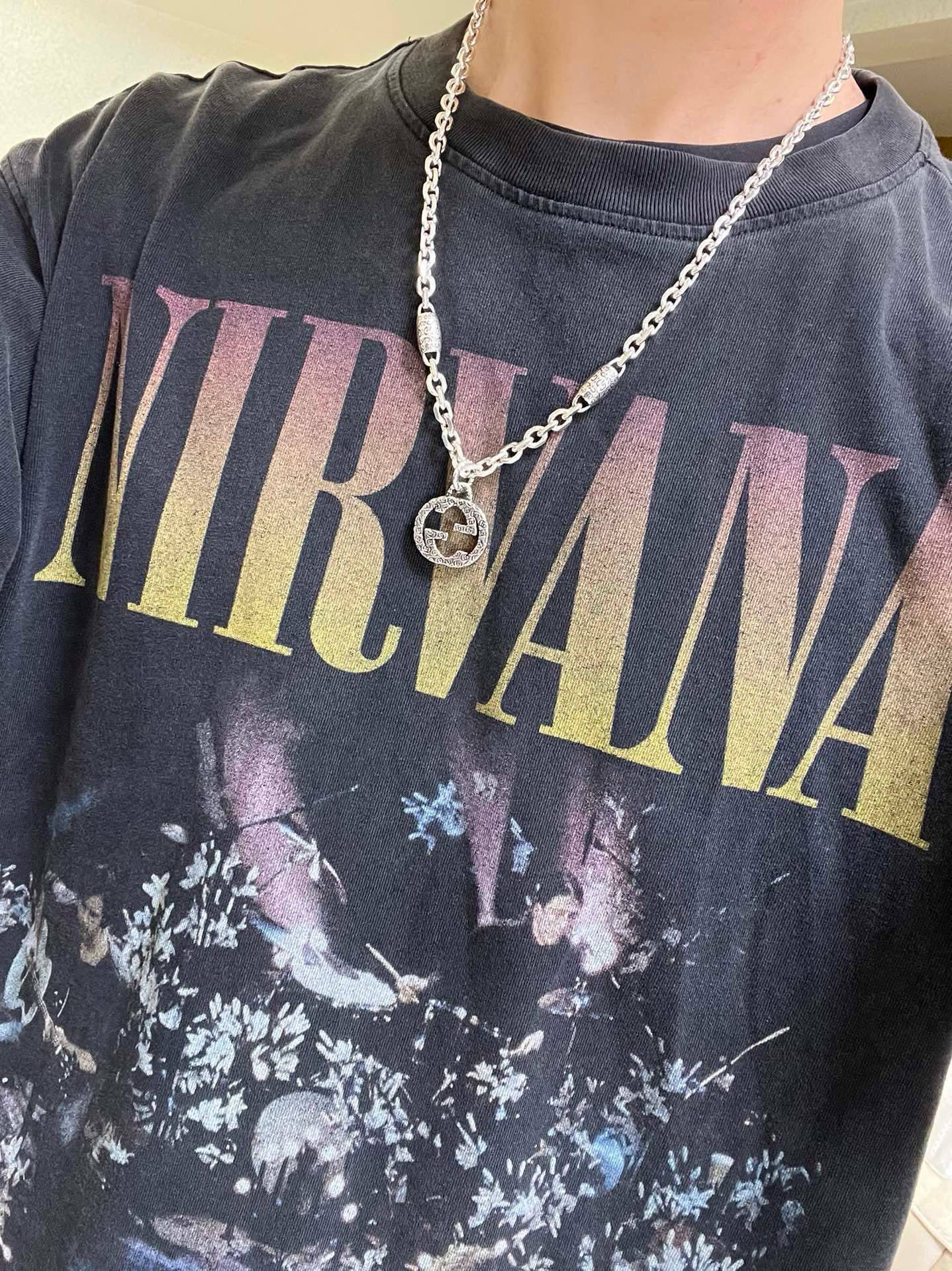 Gucci一比一GG雕花鏈環項鍊 男士復古造型飾品推薦款｜歐美奢侈品精品推薦