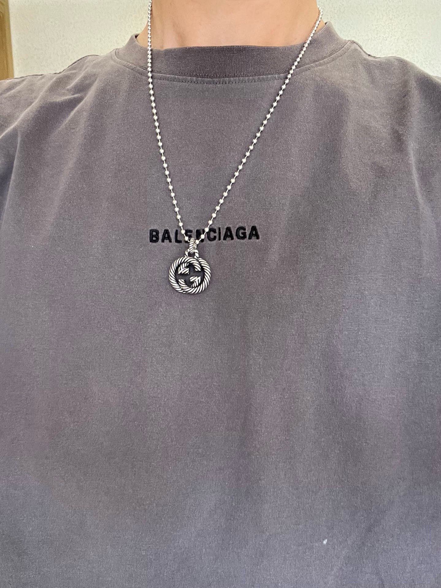 Gucci一比一銀珠串鏈LOGO項鍊 中性風格日常百搭首選｜歐美奢侈品精品推薦