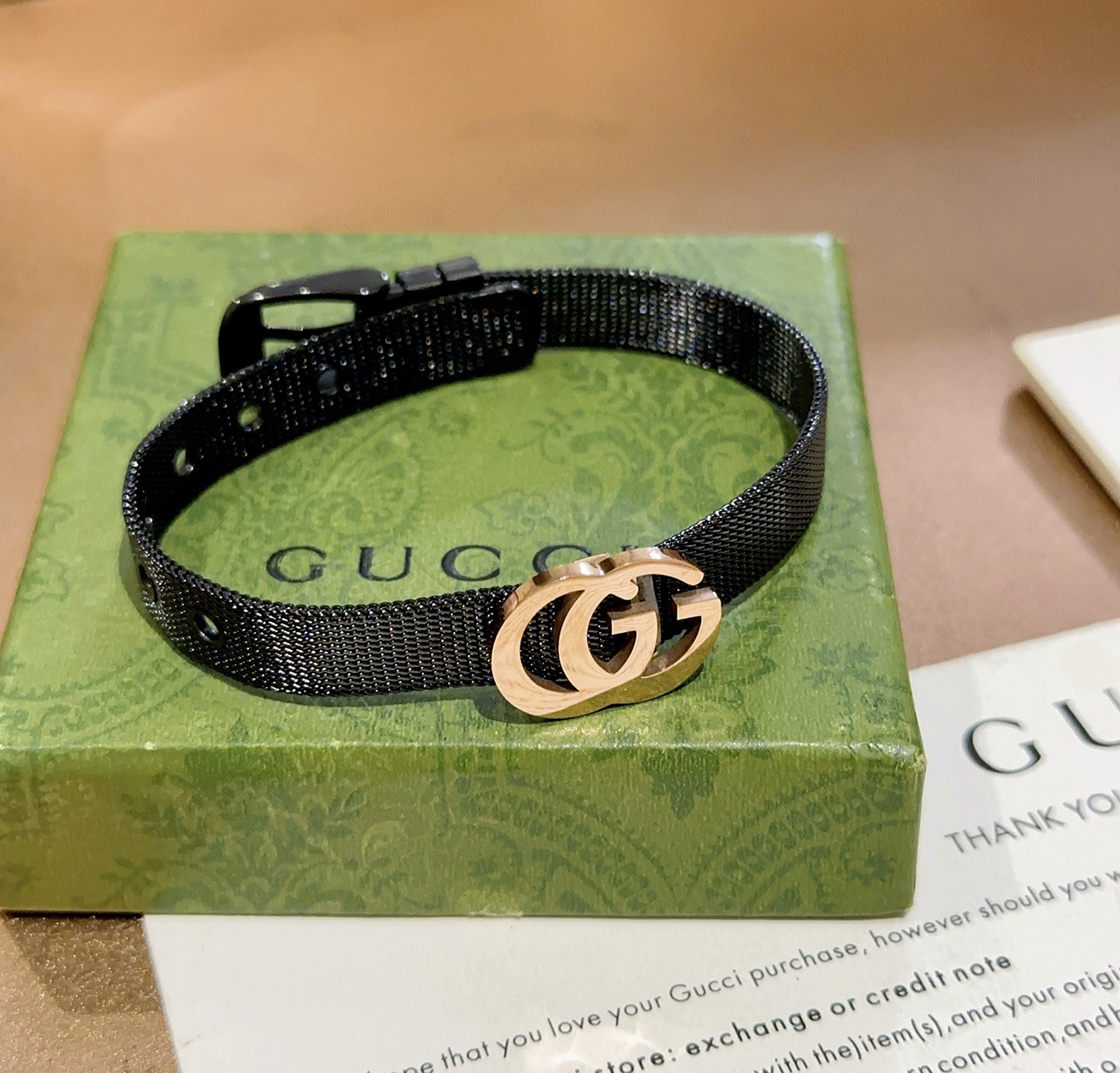 Gucci精品仿製黑色帆布手鍊男女通用雙G金屬標配飾| 14 Gucci精品仿製黑色帆布手鍊男女通用雙G金屬標配飾