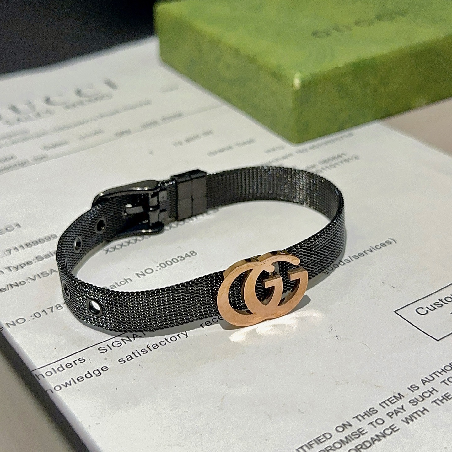 Gucci精品仿製黑色帆布手鍊男女通用雙G金屬標配飾| 9 Gucci精品仿製黑色帆布手鍊男女通用雙G金屬標配飾