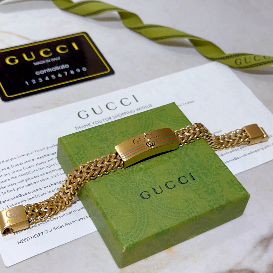 Gucci高仿金色手鍊男士粗鏈設計 義式經典風格重磅款｜歐美奢侈品精品推薦